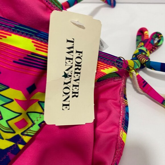 Forever 21 Womens Hot Pink/Multi Tribal Aztec Print Bikini Bottoms NWT Small - Picture 4 of 6